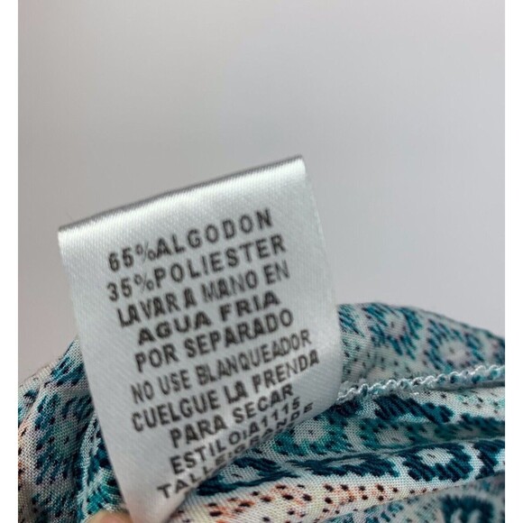 Umgee Womens Large Romper Blue Teal Aztec Print Boho Festival Hippie Summer - Picture 11 of 12